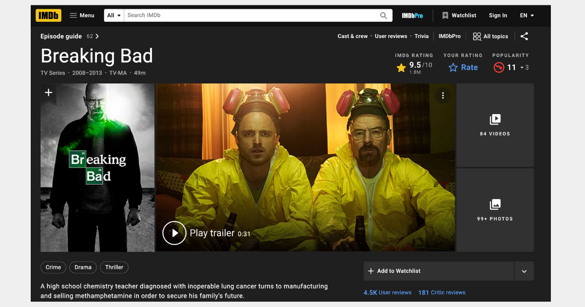 iMDb 截圖